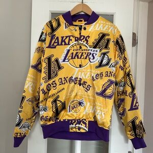 Pro Standard Los Angeles Lakers Yellow Purple Basketball Bomber Jacket Size M